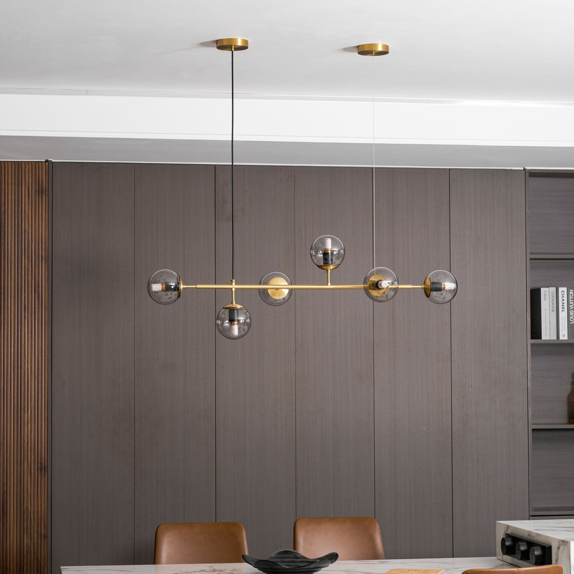 Minimalistische modulaire bolvormige kroonluchter