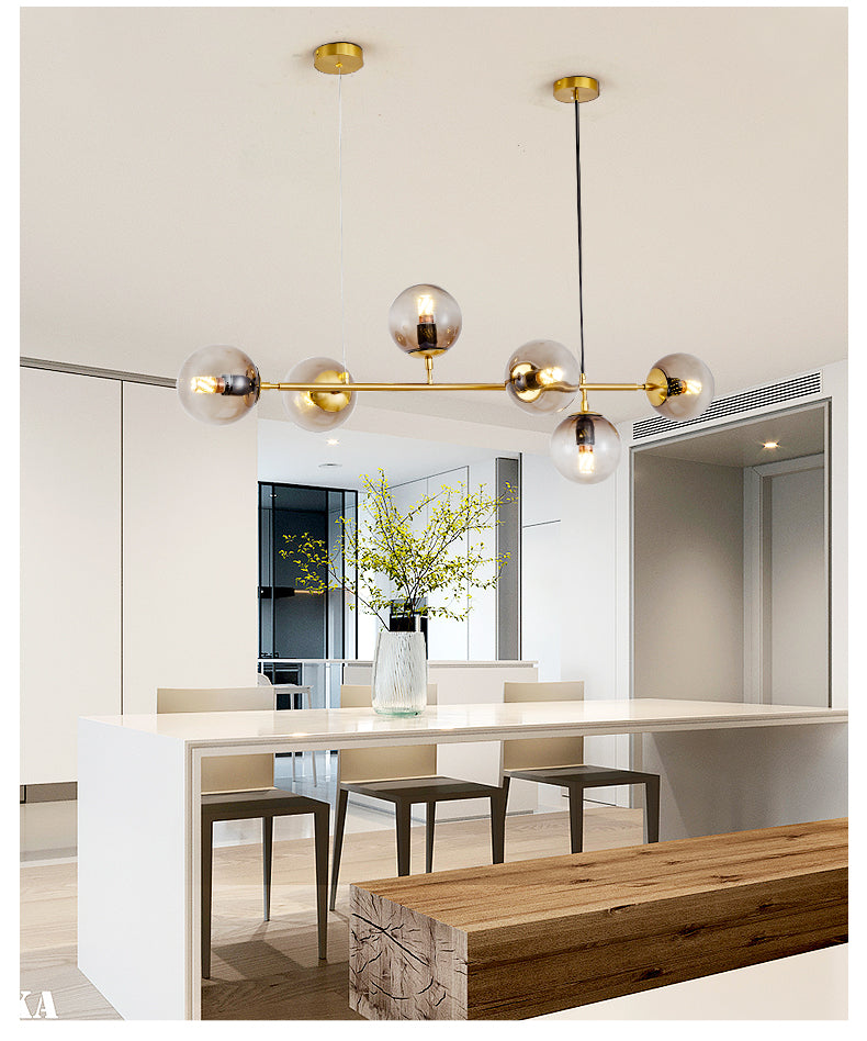Minimalistische modulaire bolvormige kroonluchter