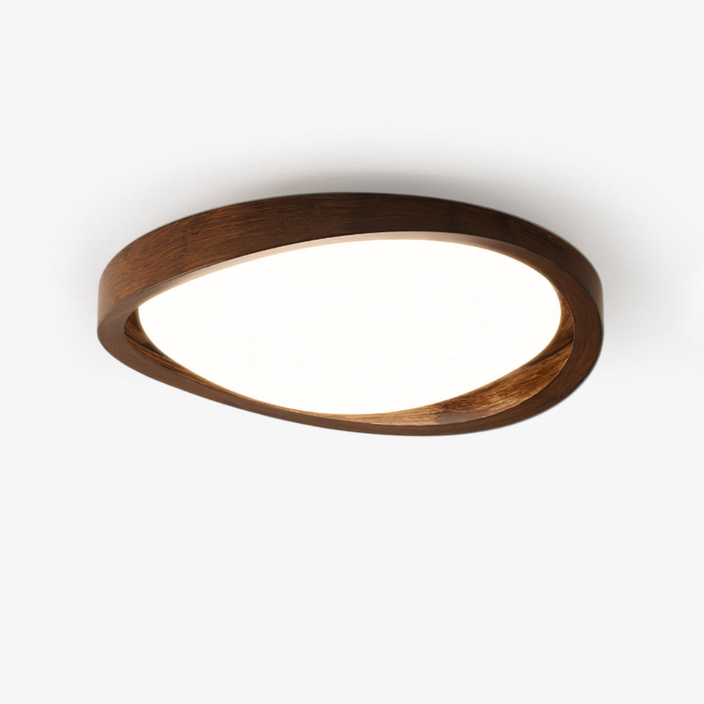 Curved Edge Walnut Ceiling Light