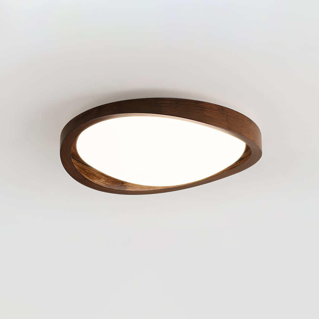 Curved Edge Walnut Ceiling Light