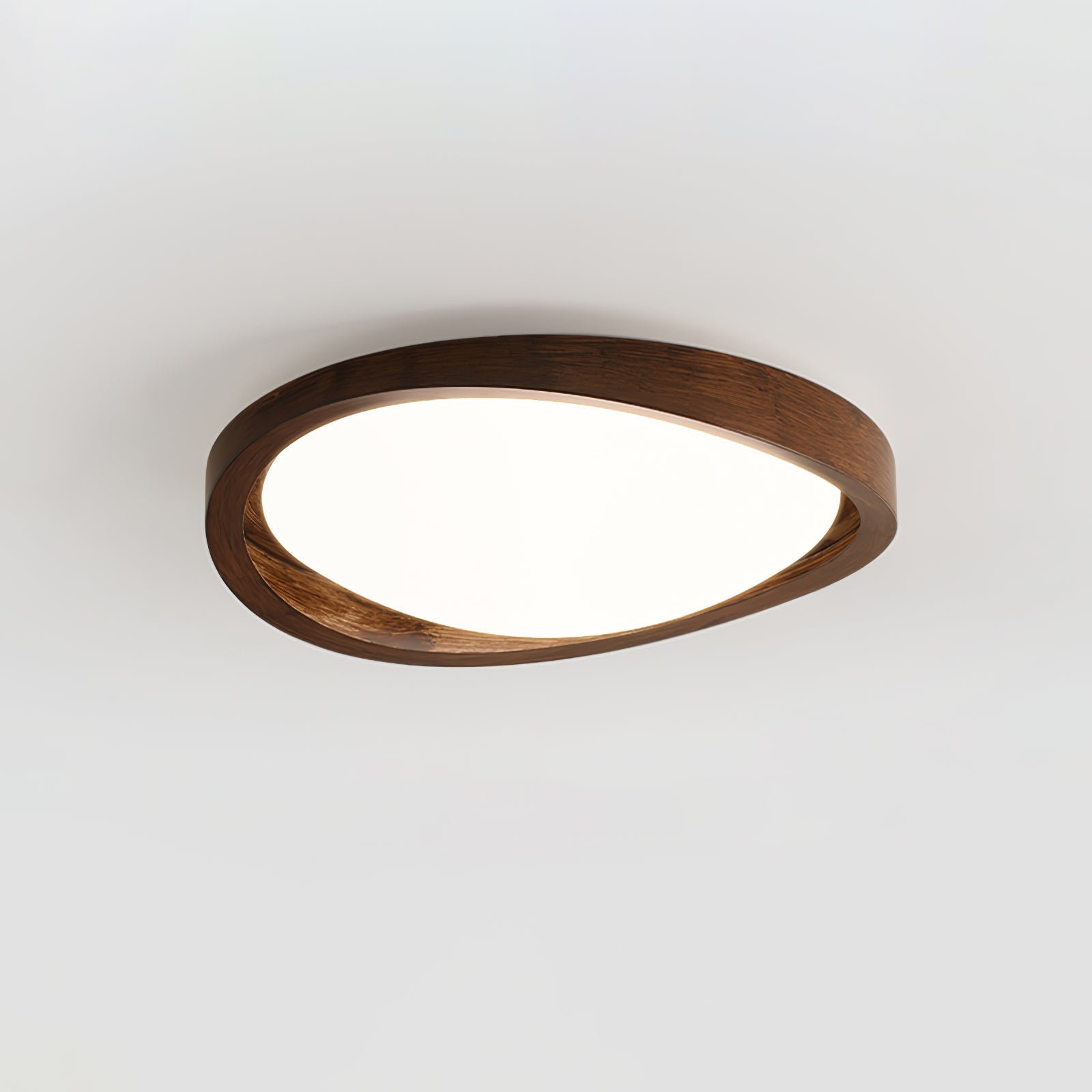Curved Edge Walnut Ceiling Light