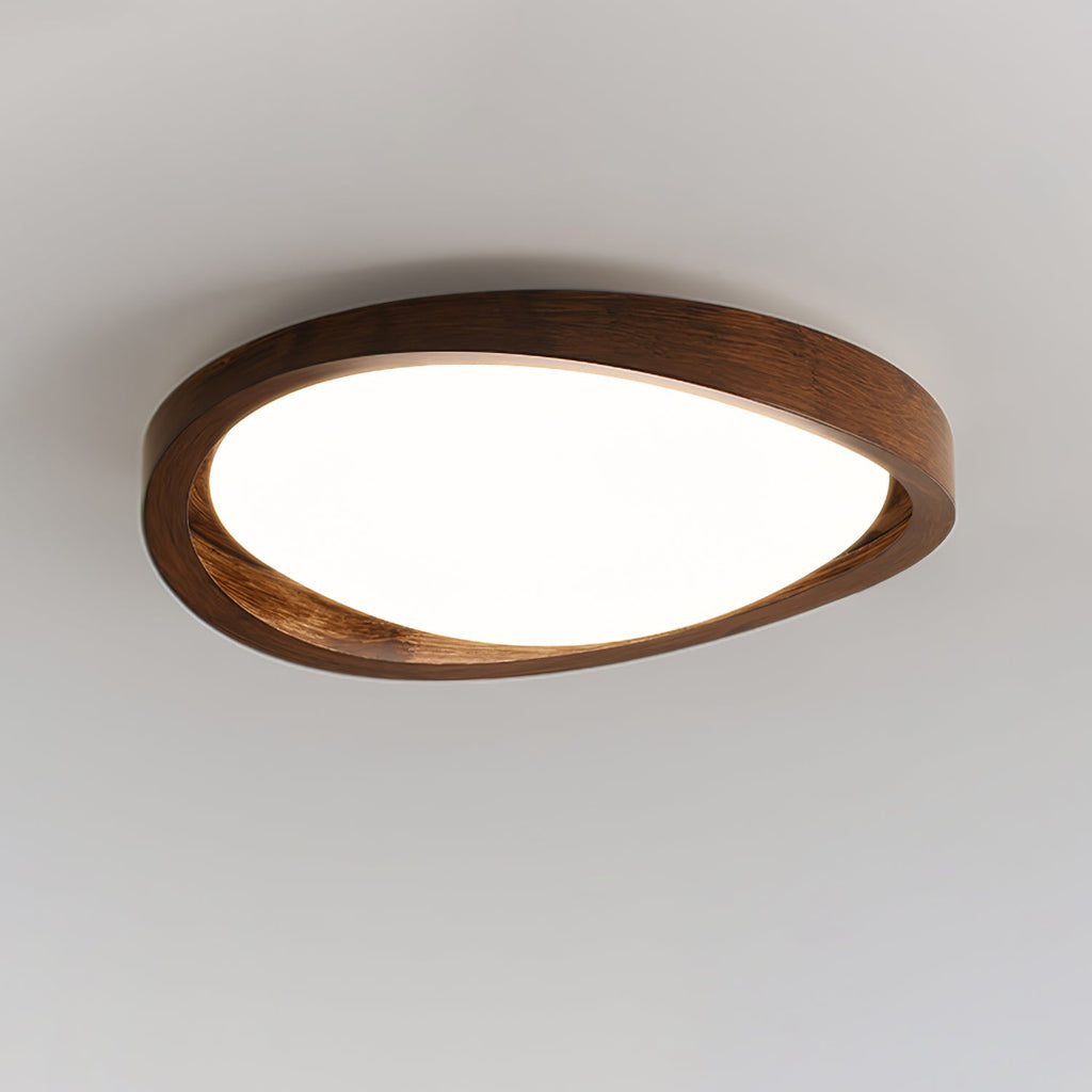 Curved Edge Walnut Ceiling Light