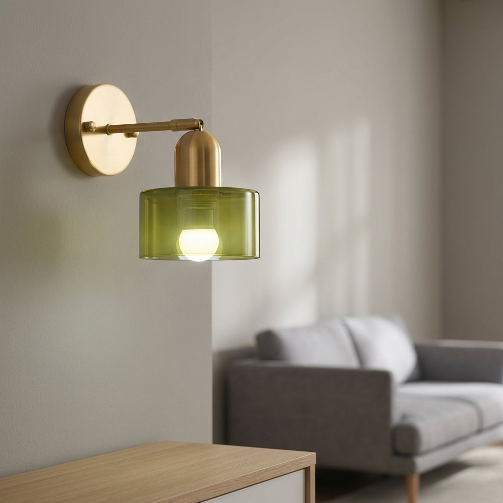 Nástěnná skleněná lampa Oriva - grafický tvar, jemné ambientní světlo
