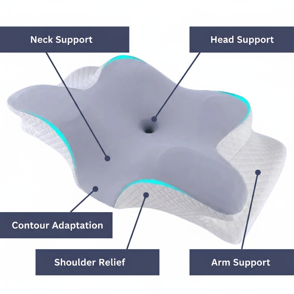 NovaRest Orthopaedic Memory Foam Pillow For Neck And Shoulder Pain Relief