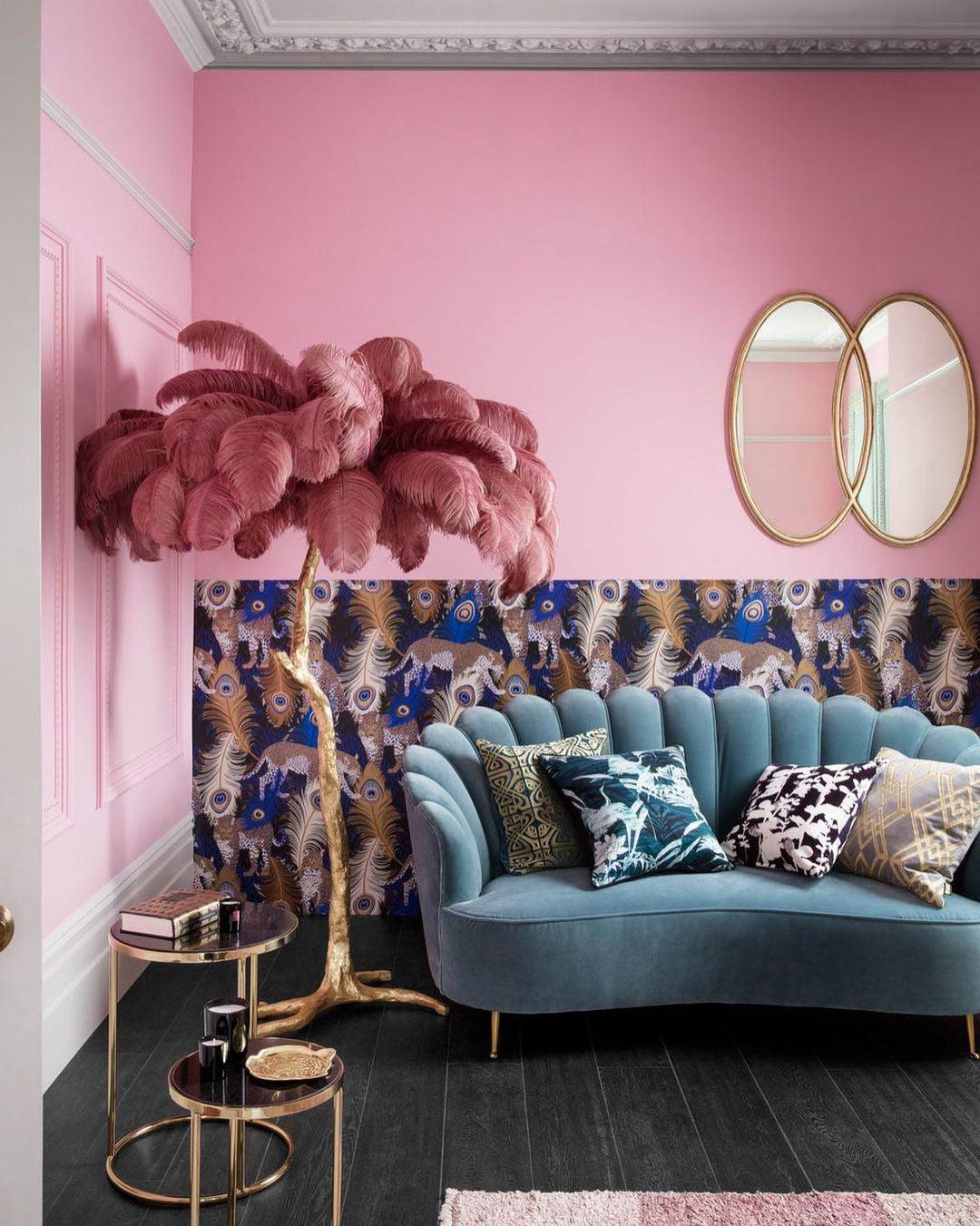黄铜鸵鸟羽毛落地灯——六盏G9灯具