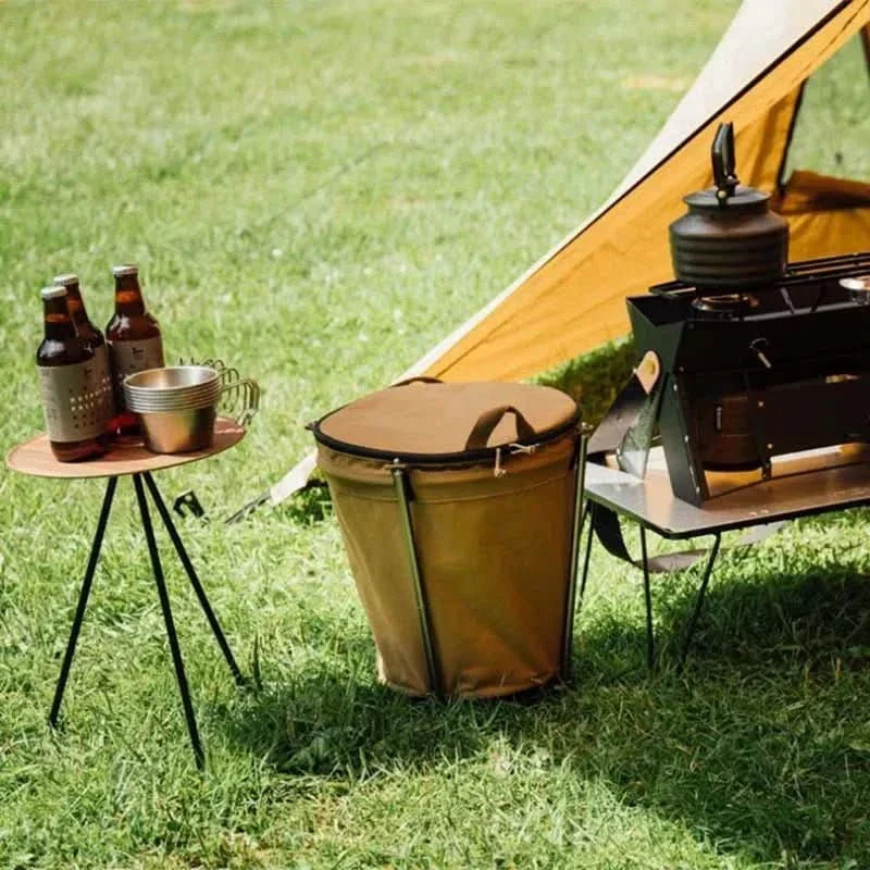 TrailNest sammenfoldelig campingaffaldsspand på 20 l til campister med Oxford-stof og PVC-foring