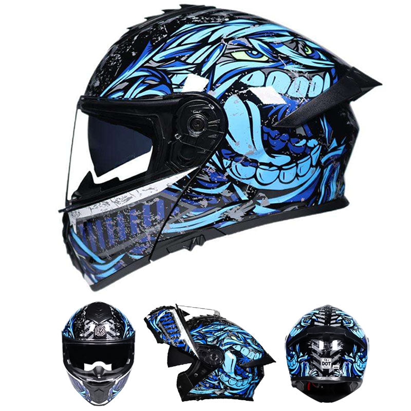 Casque modulaire AeroGuard à double visière homologué DOT et ECE