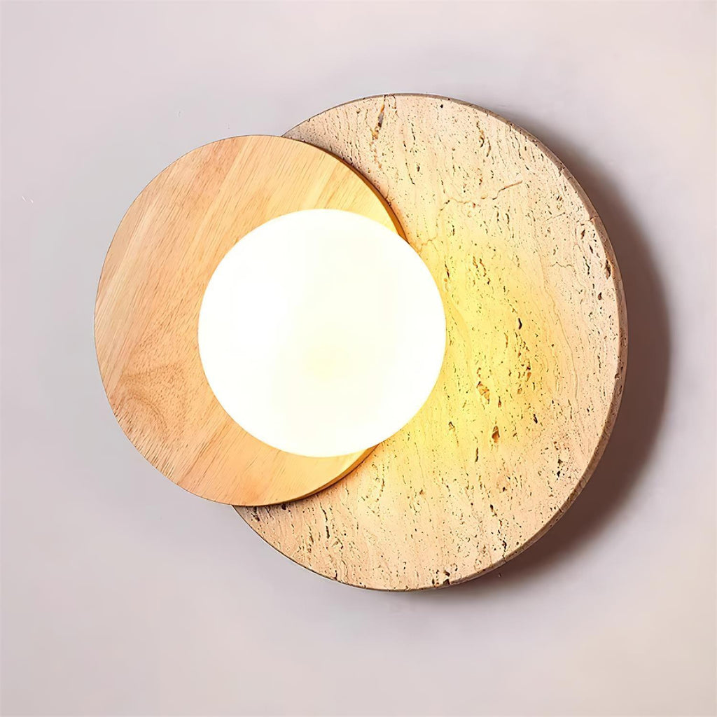 Ritta vegglampe med overlappende travertin