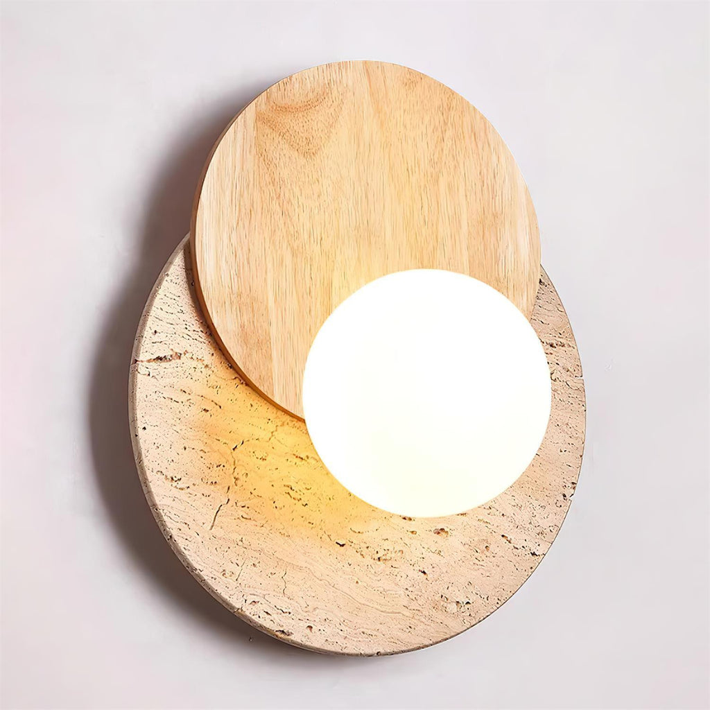 Ritta vegglampe med overlappende travertin