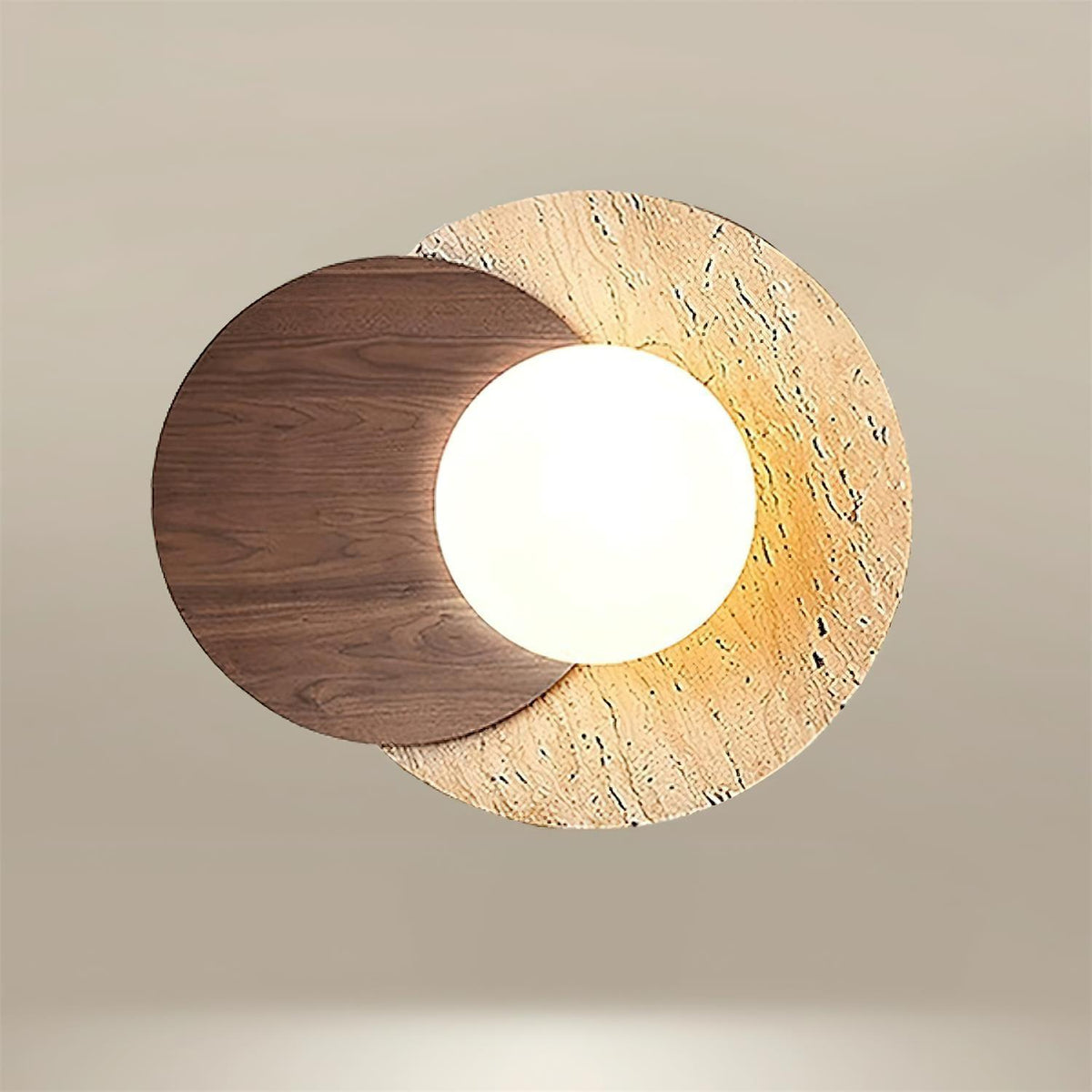 Ritta vegglampe med overlappende travertin