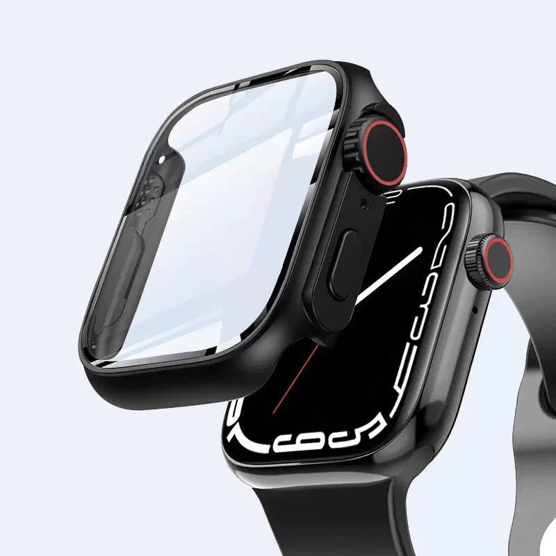 Coque ultra-fine et étanche pour Apple Watch avec film en verre trempé