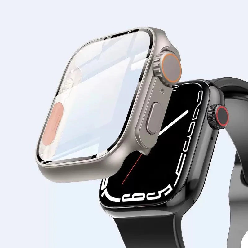 Coque ultra-fine et étanche pour Apple Watch avec film en verre trempé
