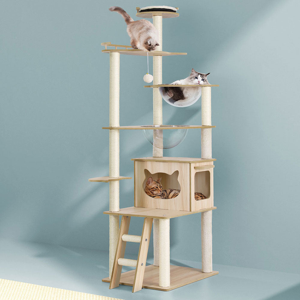 Hochwertiger mehrstöckiger Katzenbaum mit Sisalstämmen und gemütlichem Rückzugsort