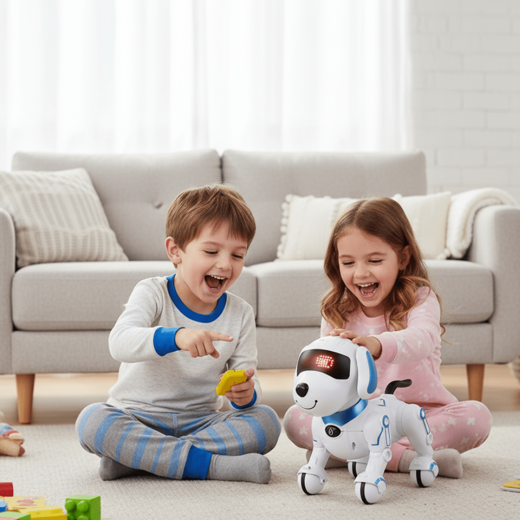Perro robot interactivo NovaPup para niños que responde al tacto y a las órdenes