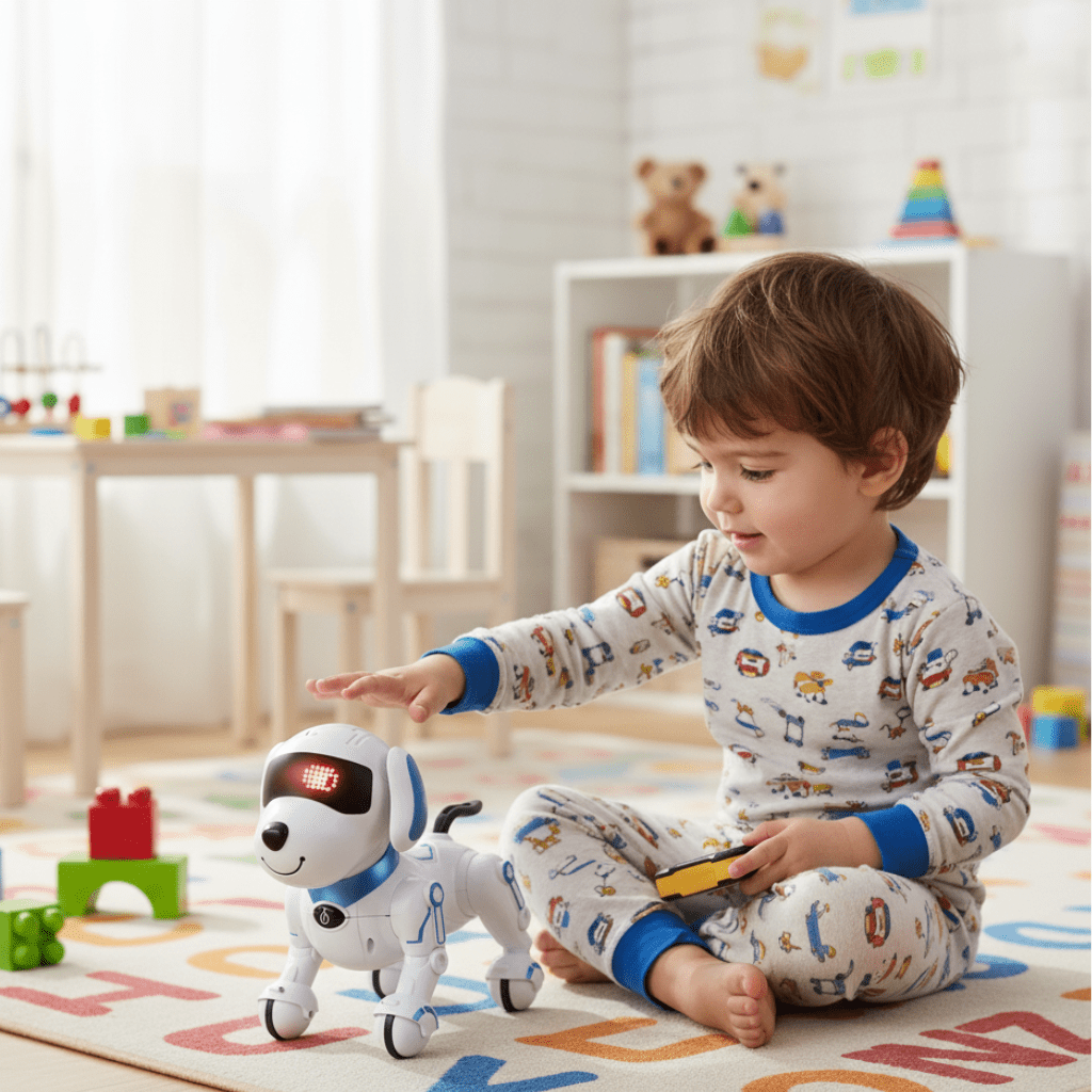 Perro robot interactivo NovaPup para niños que responde al tacto y a las órdenes