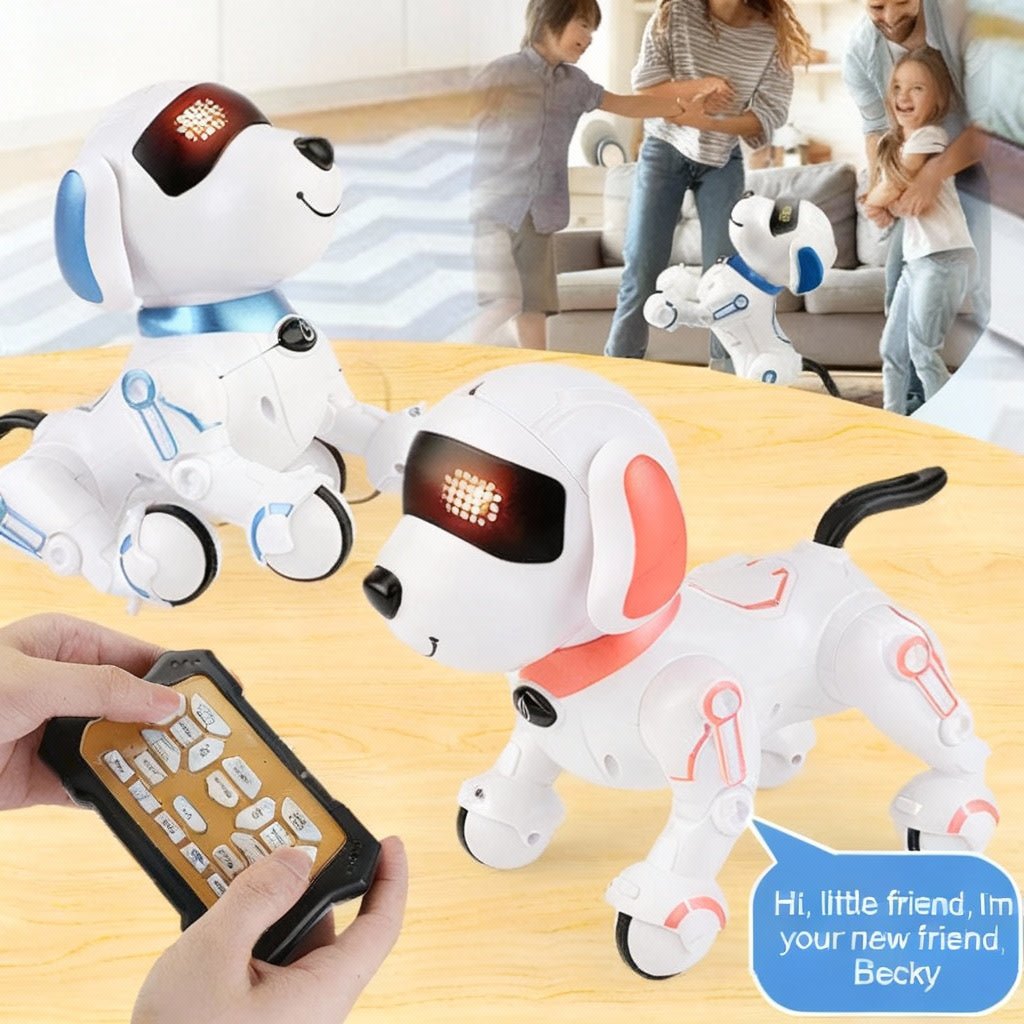 Perro robot interactivo NovaPup para niños que responde al tacto y a las órdenes