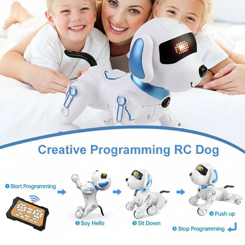 Perro robot interactivo NovaPup para niños que responde al tacto y a las órdenes