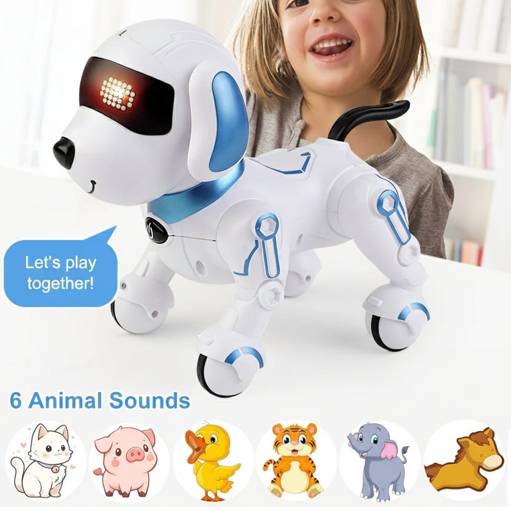Perro robot interactivo NovaPup para niños que responde al tacto y a las órdenes