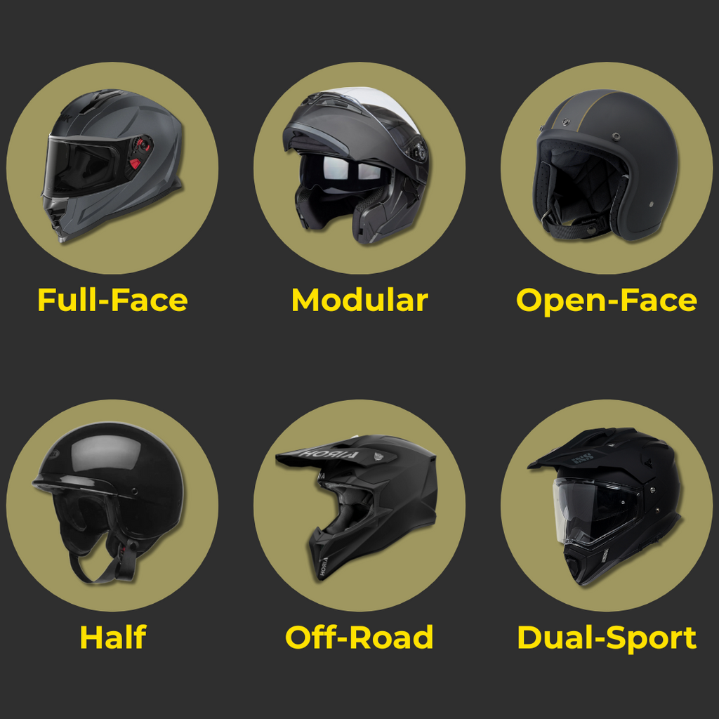 Compatible helmet types: full-face, modular, open-face, half, off-road and dual-sport