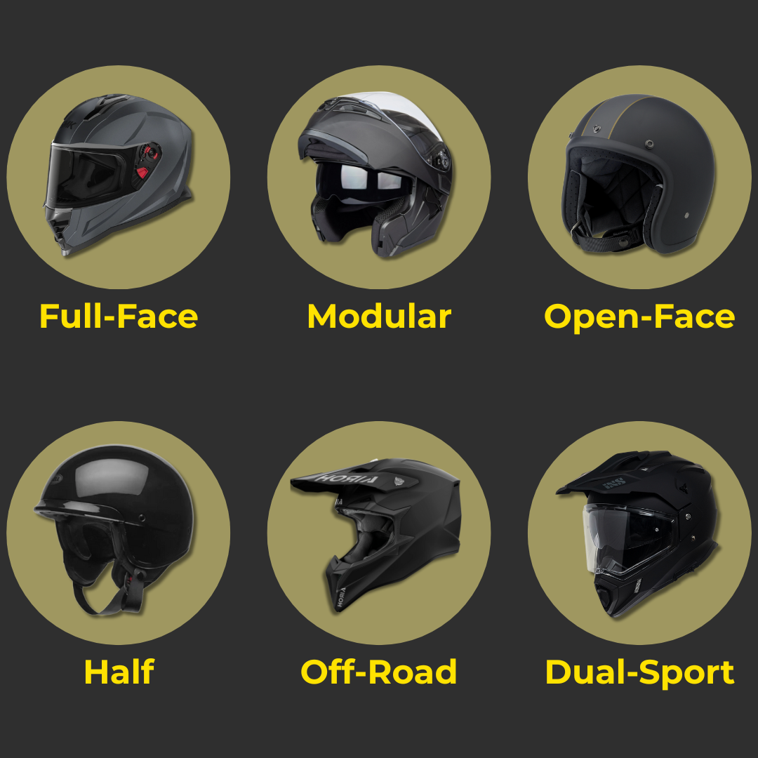 Compatible helmet types: full-face, modular, open-face, half, off-road and dual-sport