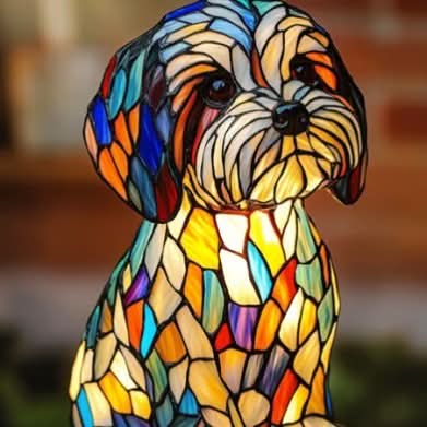 Sanatsal Köpek Irkı LED Gece Lambası, Sıcak Ev Ortamı İçin