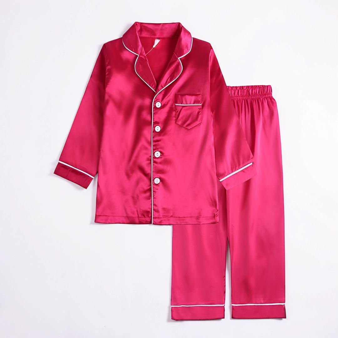 Kids Pajama Set with Button Front Design