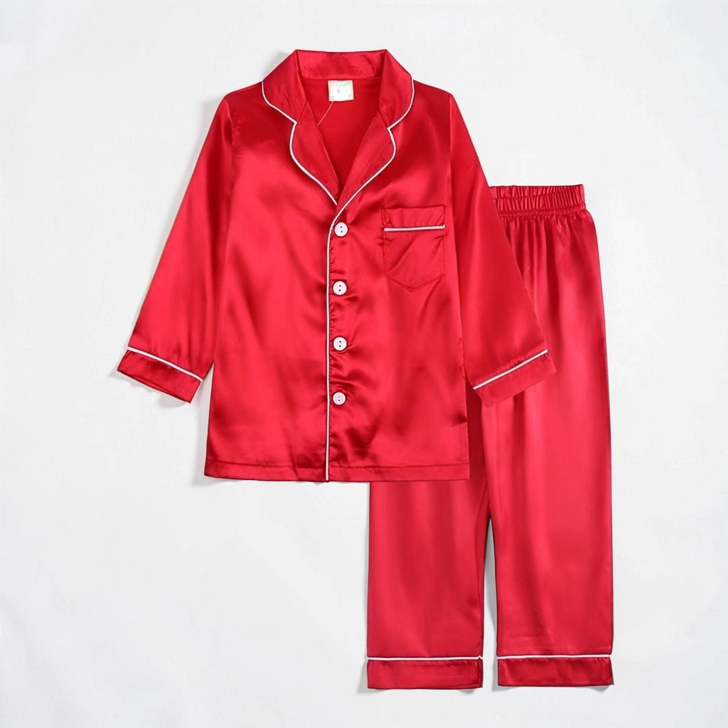 Kids Pajama Set with Button Front Design