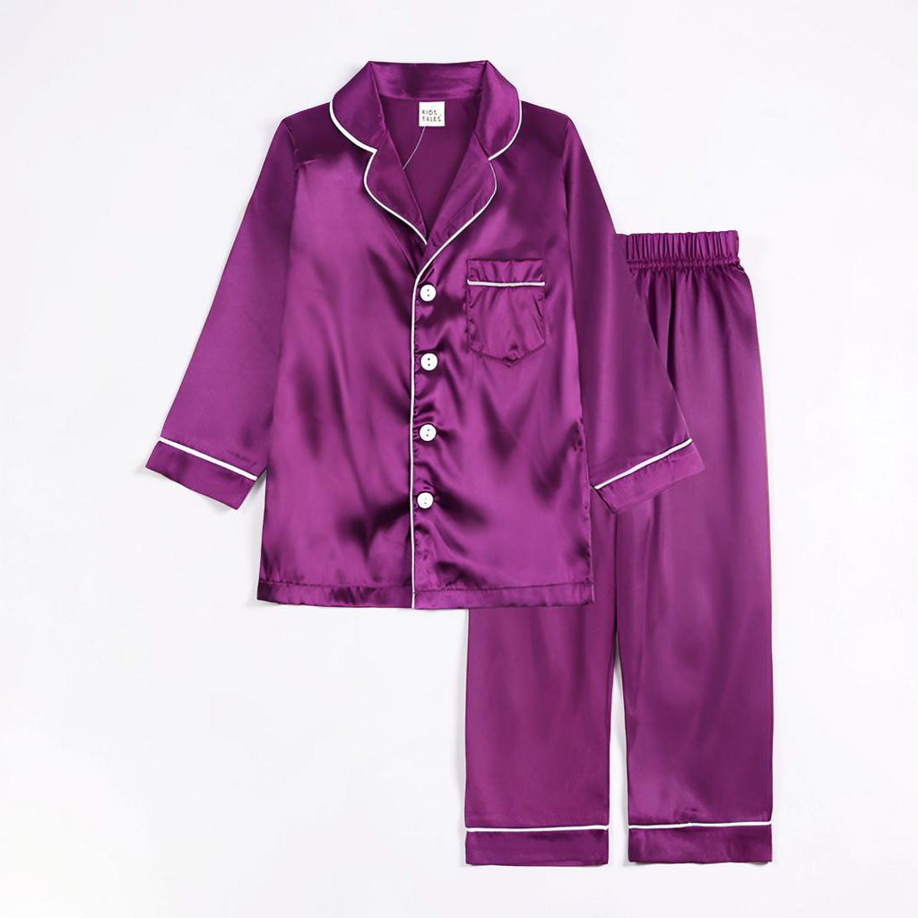Kids Pajama Set with Button Front Design