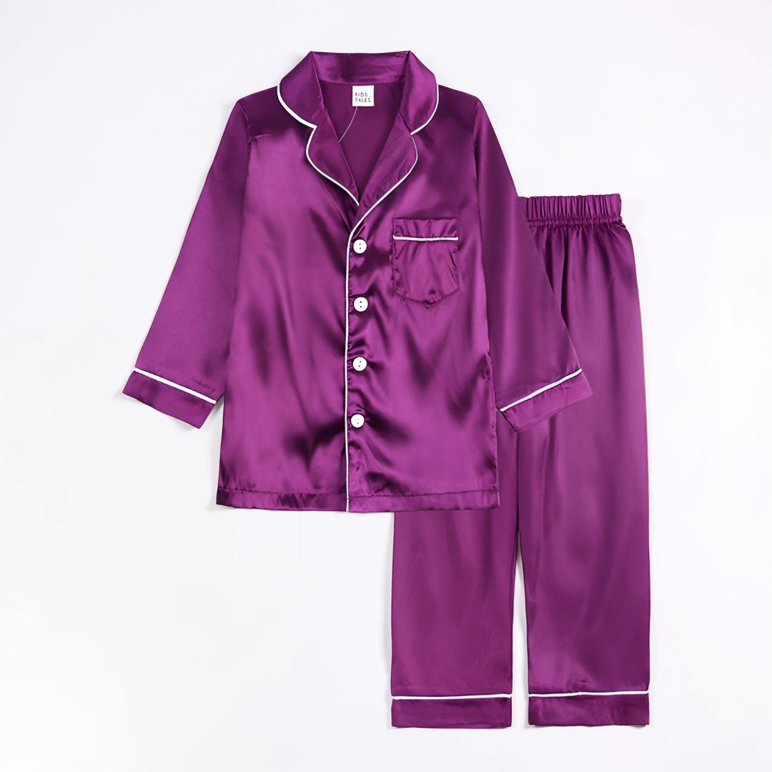 Kids Pajama Set with Button Front Design