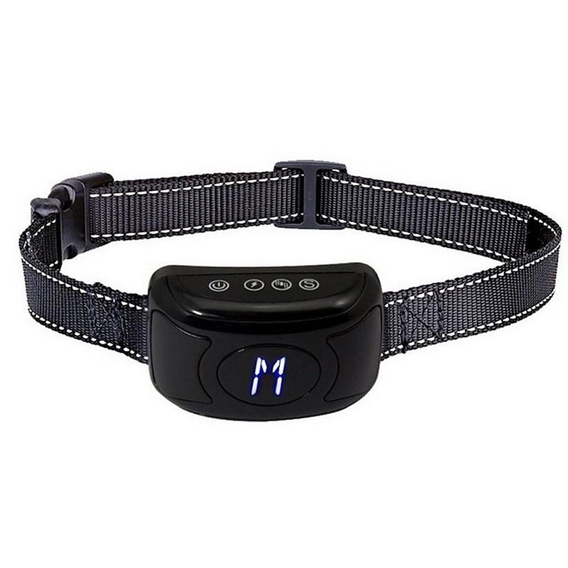 Collier anti-aboiements rechargeable avec sensibilité réglable et modes d'entraînement