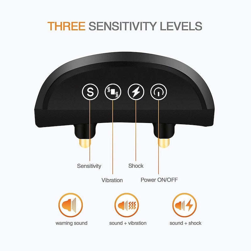 Collier anti-aboiements rechargeable avec sensibilité réglable et modes d'entraînement