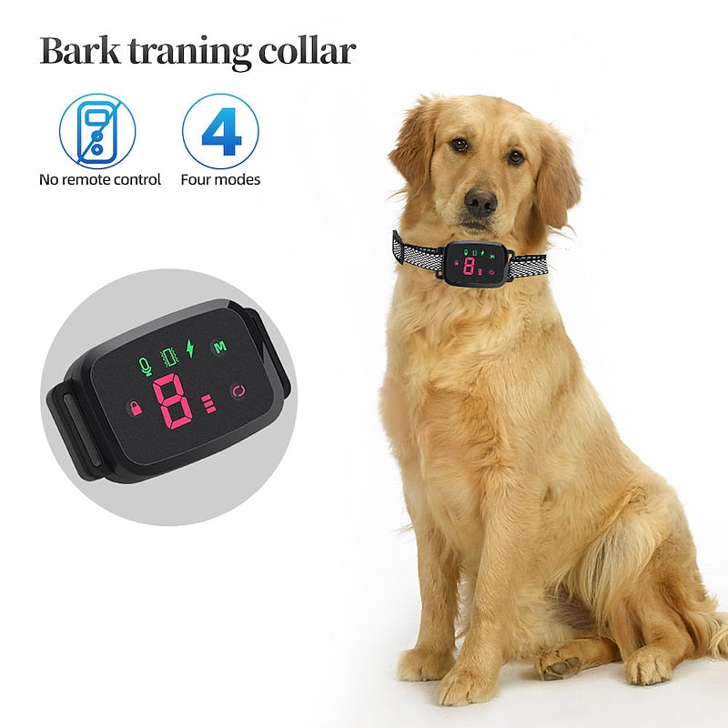 קולר אימון נגד נביחות עם תצוגה דיגיטלית
