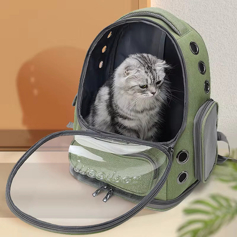 Kattekurv Rygsæk med Transparent Boblevindue