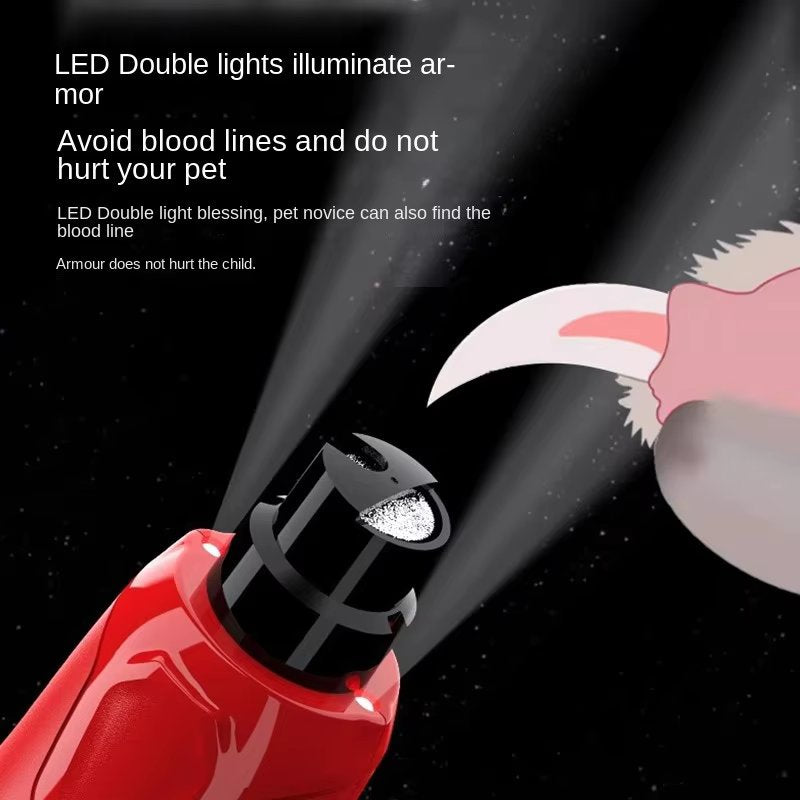 مطحنة مخالب الكلاب مع ضوء LED – ضوضاء منخفضة، مريحة، وتحكم بست سرعات