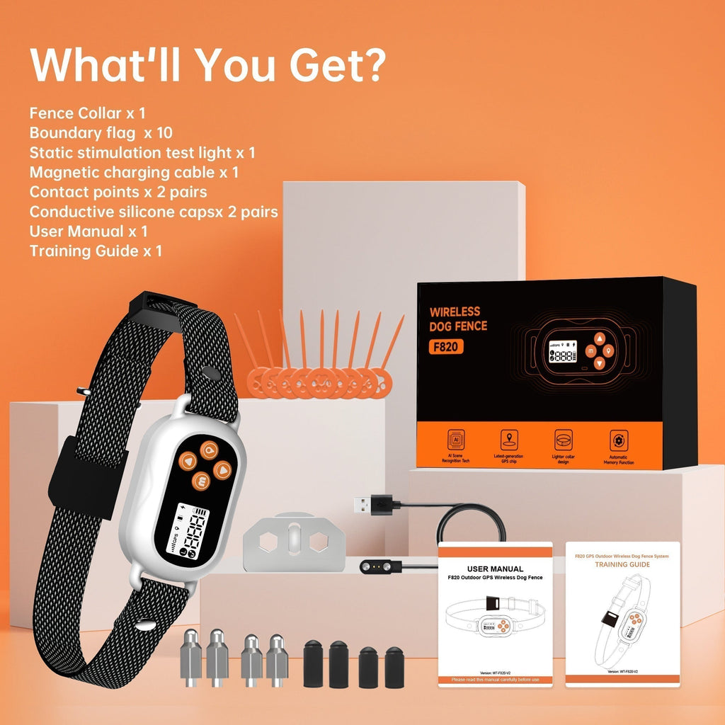 Pawfey SmartPro F820 GPS kabelloses Hundezäunehalsband