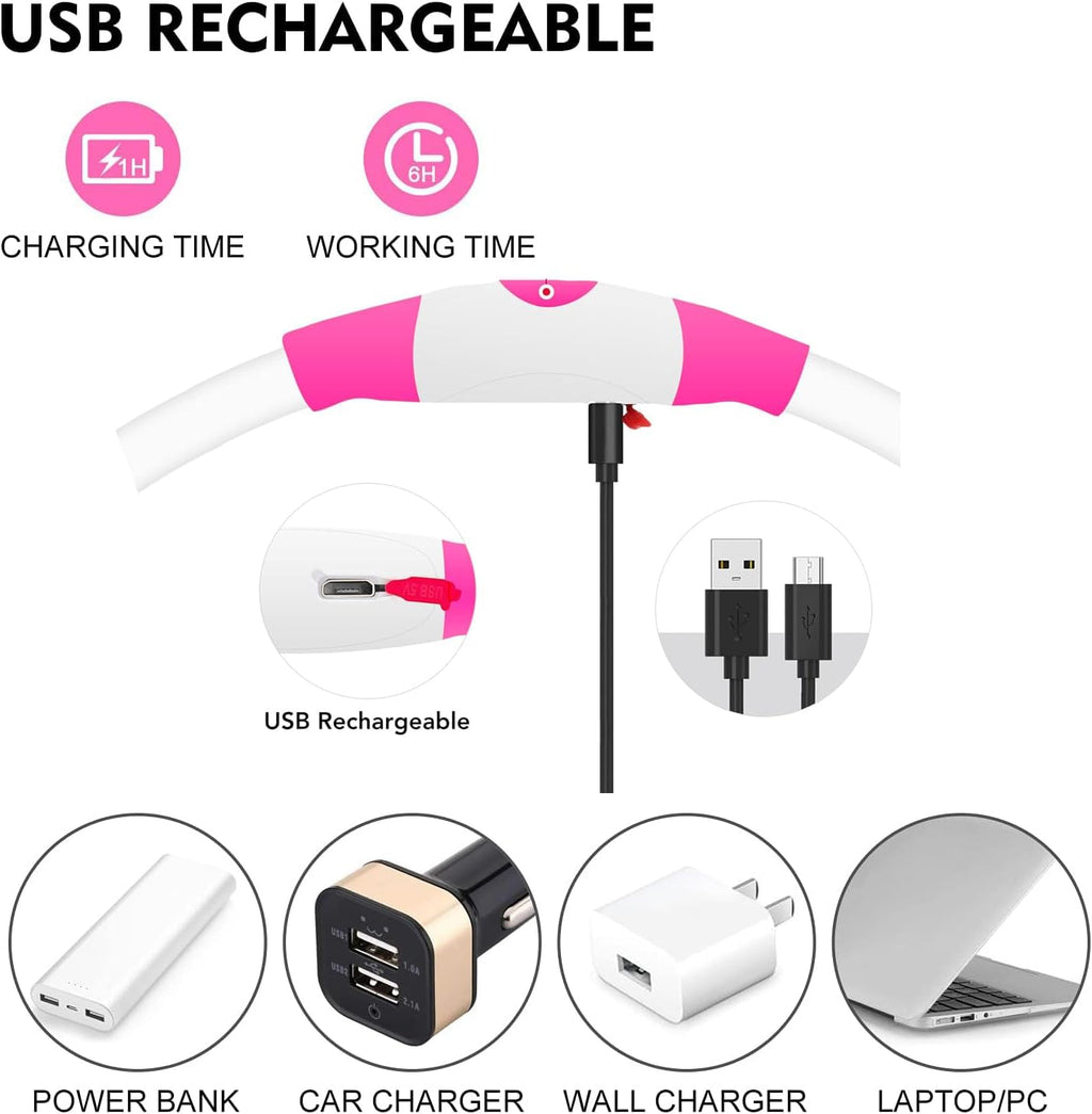 طوق كلب LED، أطواق كلاب، طوق قابل لإعادة الشحن للتمشية الليلية اللامعة