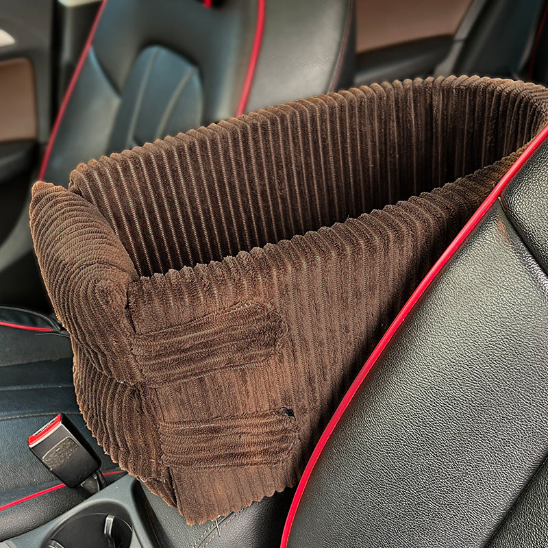 Plüsch-Autositz aus Cord für Hunde