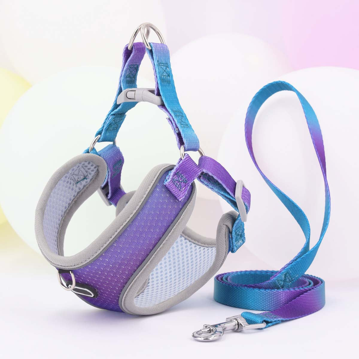 Reflektierendes Hundegeschirr aus Mesh mit Leine