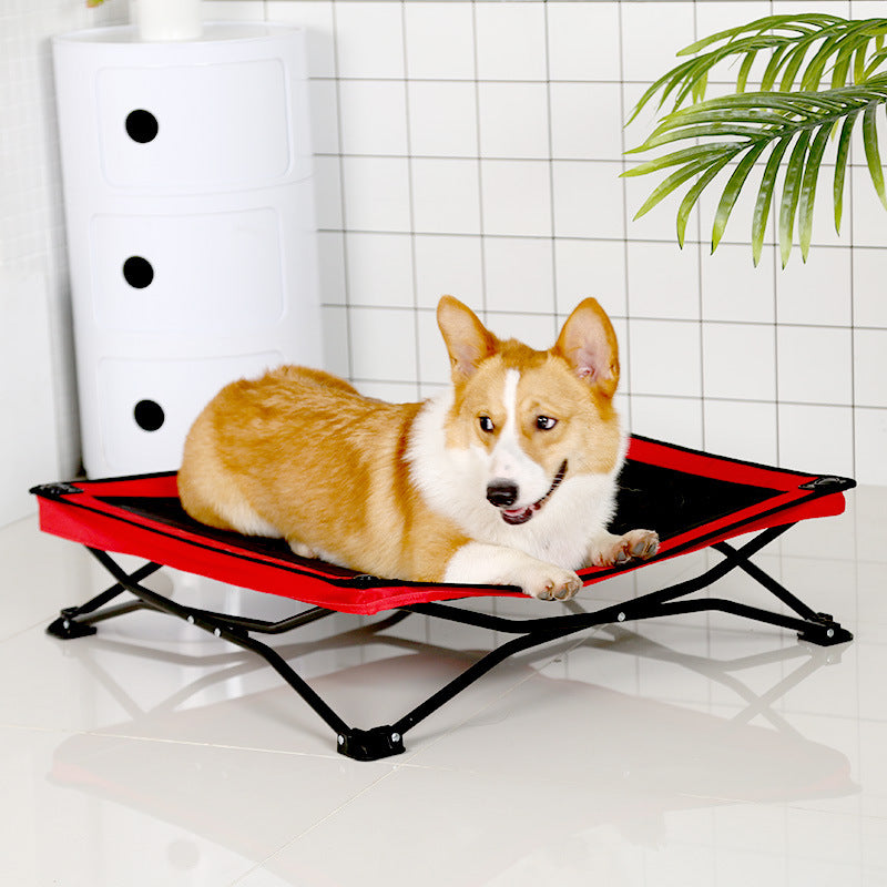 Hochwertiges, erhöhtes Outdoor-Hundebett aus Mesh