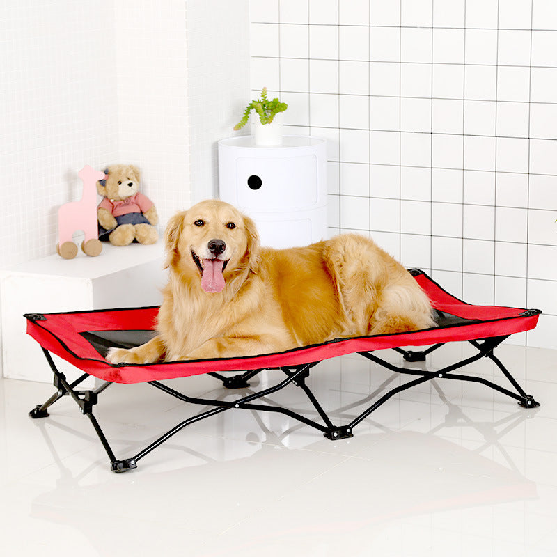 Hochwertiges, erhöhtes Outdoor-Hundebett aus Mesh