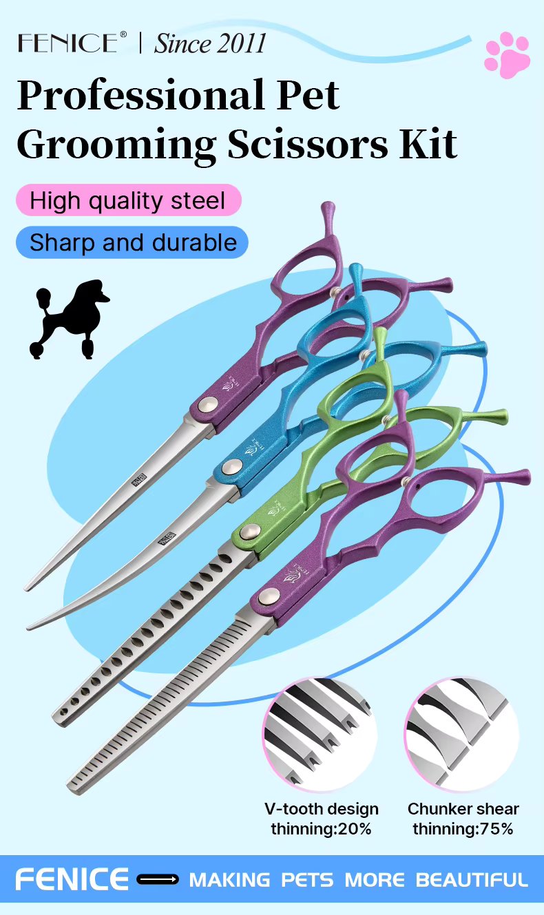 Professionelles Pflegescheren-Set für Haustiere – aus hochpräzisem Edelstahl