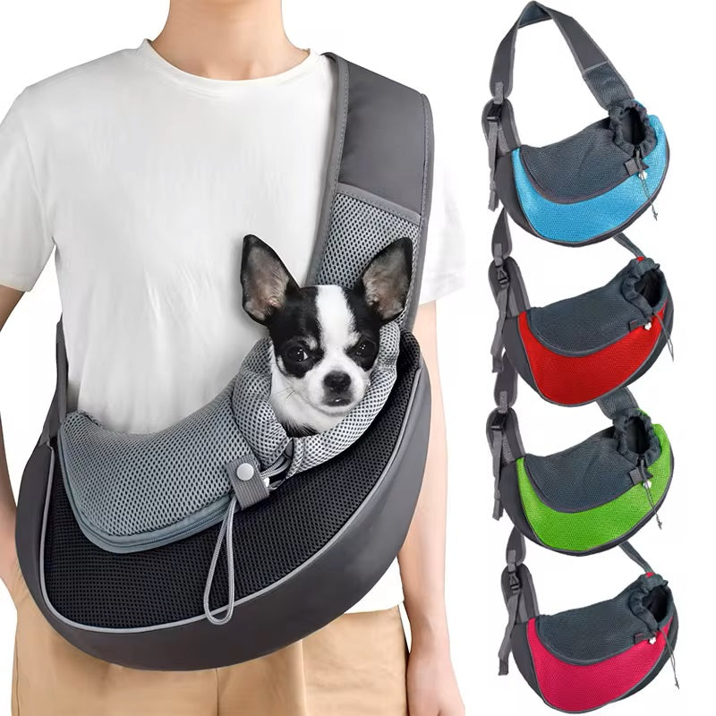 Transportadora tipo sling respirável para pequenos animais com alça de ombro ajustável