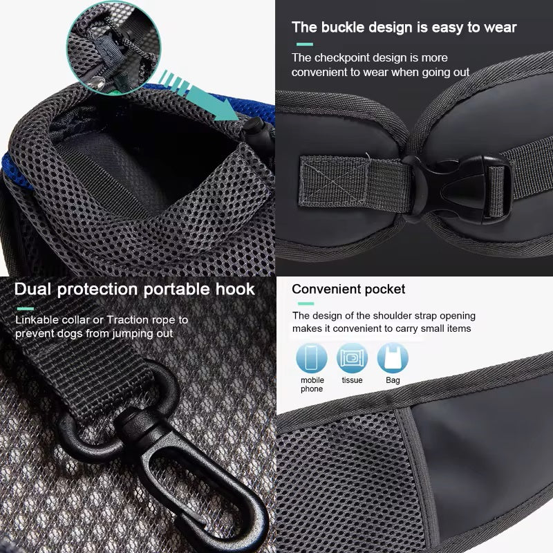 Transportadora tipo sling respirável para pequenos animais com alça de ombro ajustável