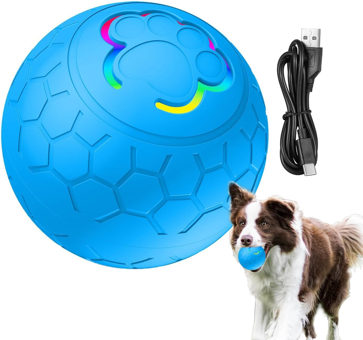Interaktiver Smart-Spielball für Haustiere mit LED