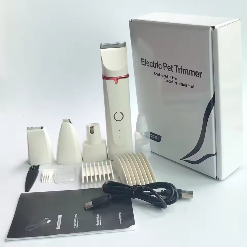 Premium kabelloses 4-in-1 Hundhaar-Trimmer-Set – geräuscharm und wasserdicht