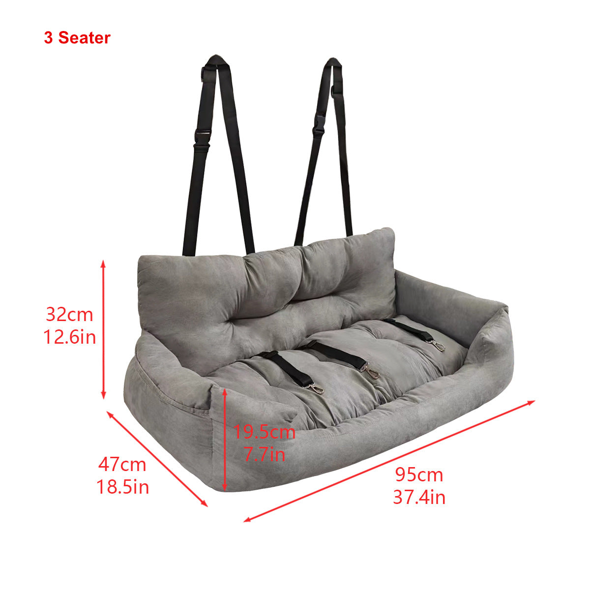 Siège auto douillet en peluche pour chien