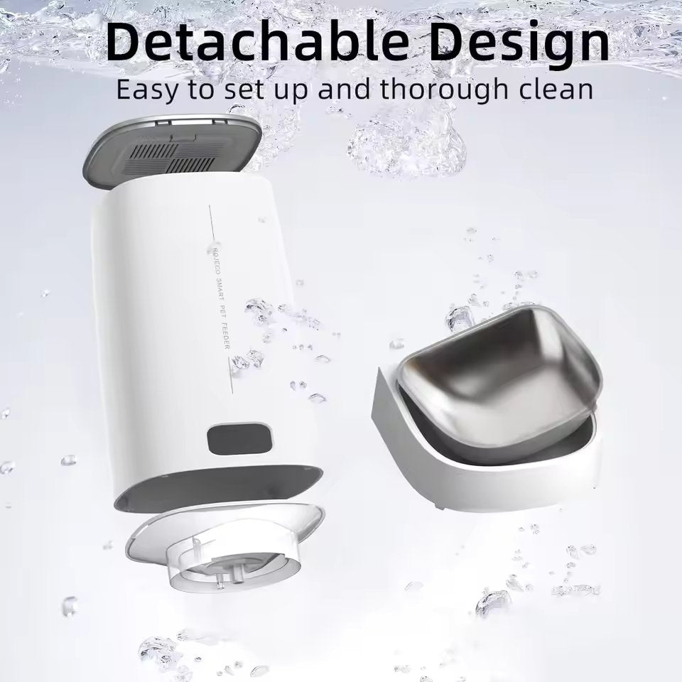 Intelligenter WLAN-Tierfutterautomat 4L mit Edelstahlnapf und App-Steuerung