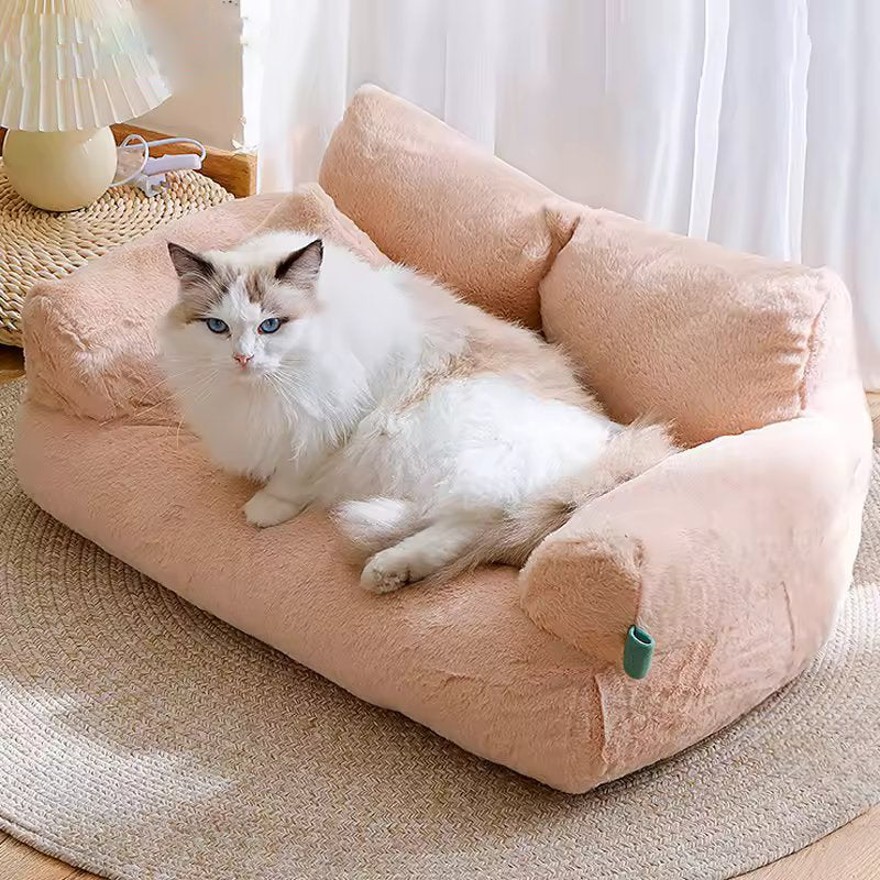 Cama para gatos de calidad prémium con reposacabezas