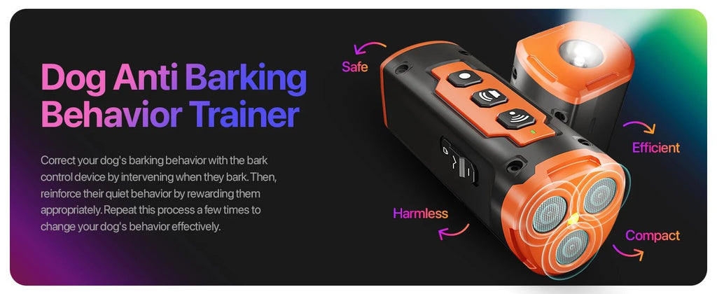 Dispositif de dressage ultrasonique pour chien – Contrôle des aboiements 3-en-1 et répulsif pour animaux