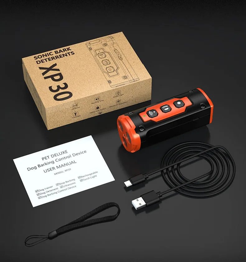 Dispositif de dressage ultrasonique pour chien – Contrôle des aboiements 3-en-1 et répulsif pour animaux